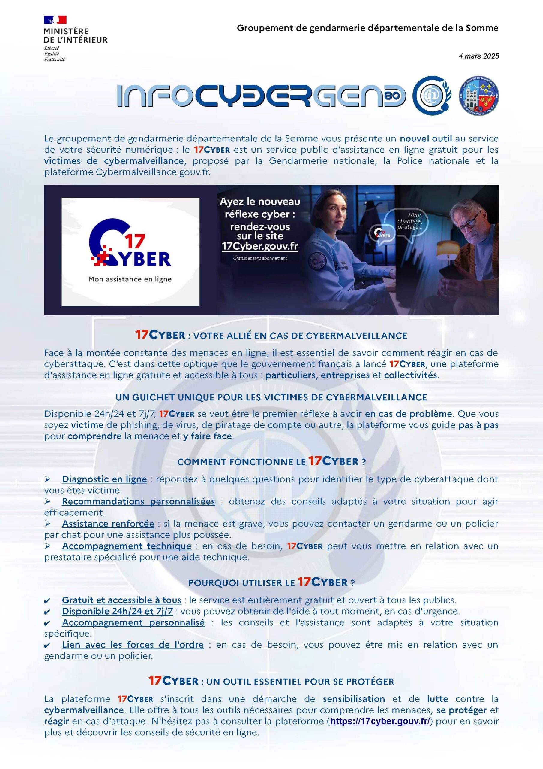 0 Info CyberGend80 - Presentation de la plateforme 17Cyber