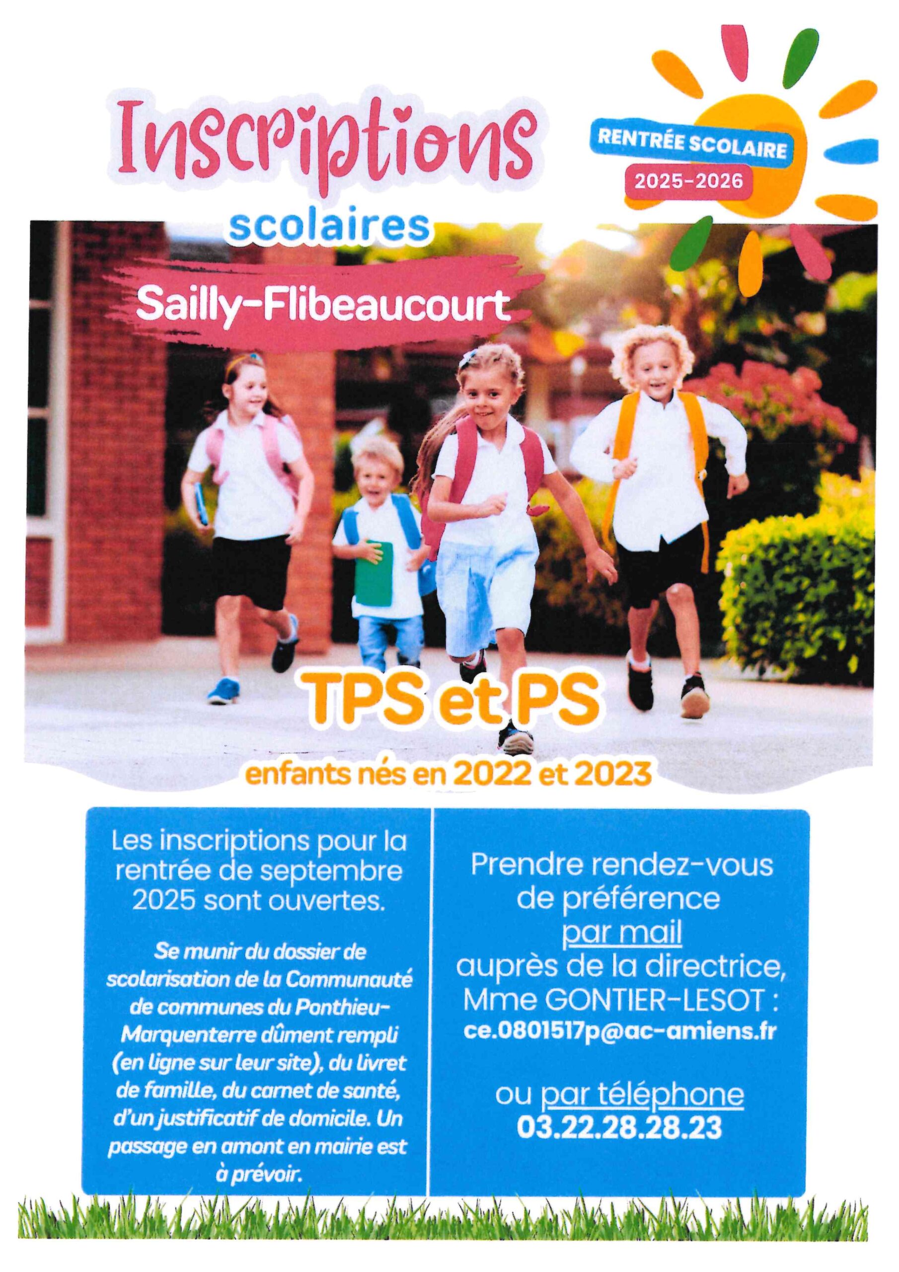 Inscriptions école