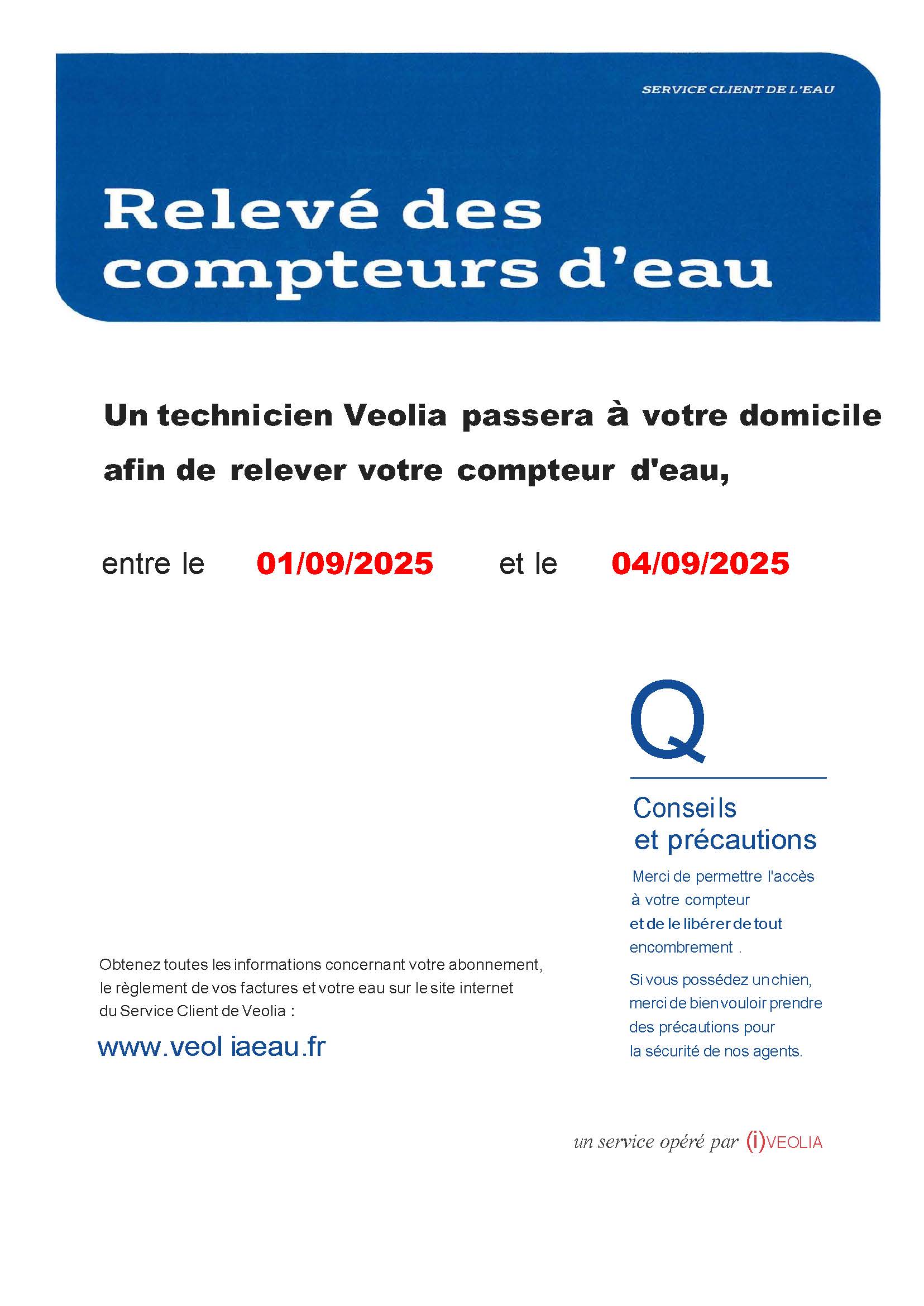 0 Relevé de compteurs