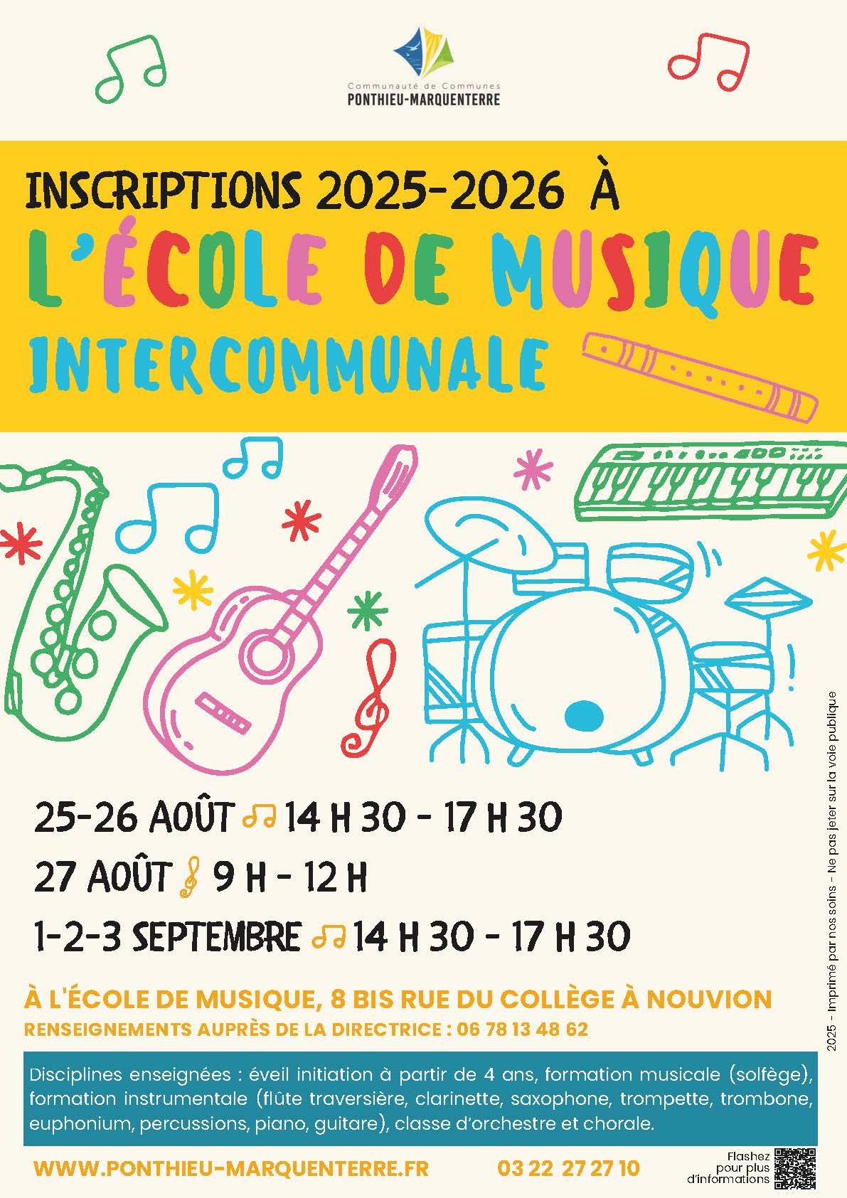 20250616-CULTURE - École de musique - affiche inscriptions compressée